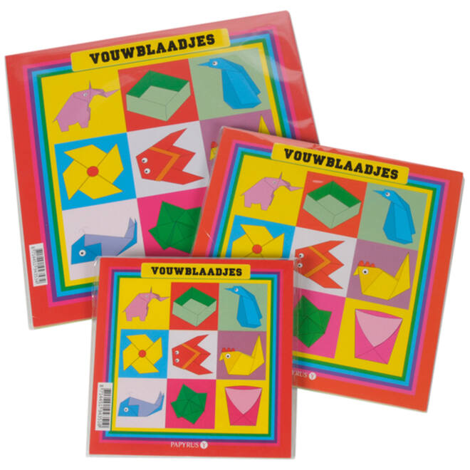 Vouwblaadjes vierkant 20x20cm 65gram assorti