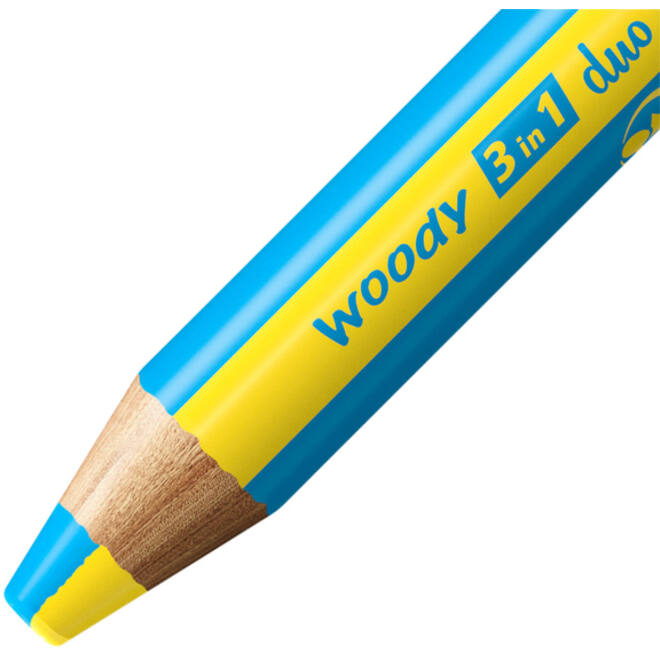 Kleurpotloden STABILO 882 woody 3 in 1 duo inclusief puntenslijper assorti etui 5 à stuks