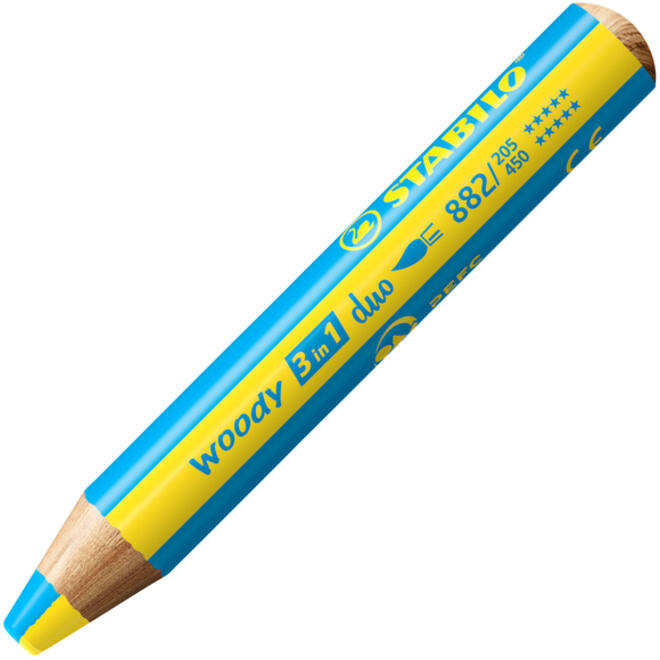 Kleurpotloden STABILO 882 woody 3 in 1 duo inclusief puntenslijper assorti etui 10 à stuks