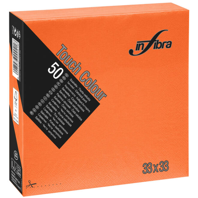 Servet oranje Infibra 33x33cm 2laags 50vel