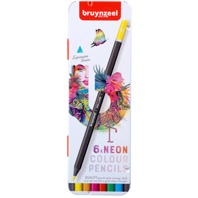 Kleurpotlood Bruynzeel 6 stuks neon kleuren