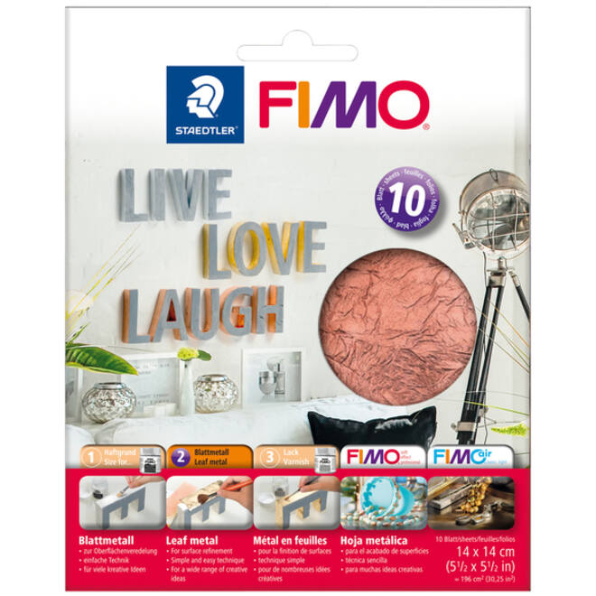 Bladmetaal Fimo 14x14cm 10vel koper