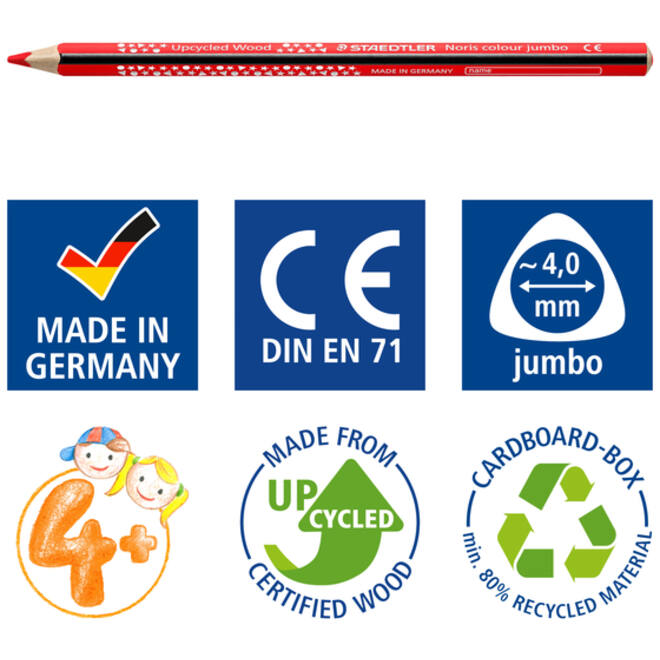 Kleurpotlood Staedtler Noris Colour Jumbo set à 12 kleuren