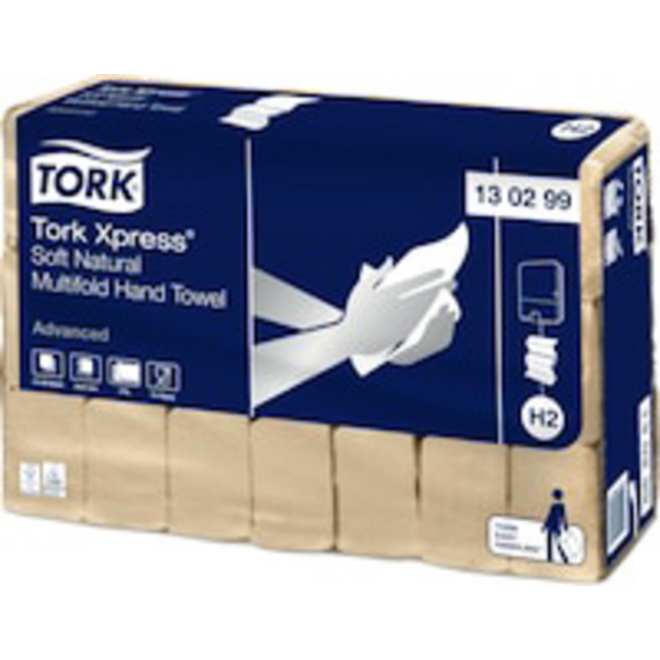 Handdoek Tork Xpress Soft Multifold Advanced H2 213x240mm 180 vel Natural 130299
