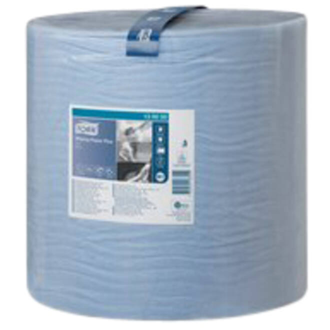 Poetspapier Tork Wiping Plus W1 37cmx510m blauw 130050