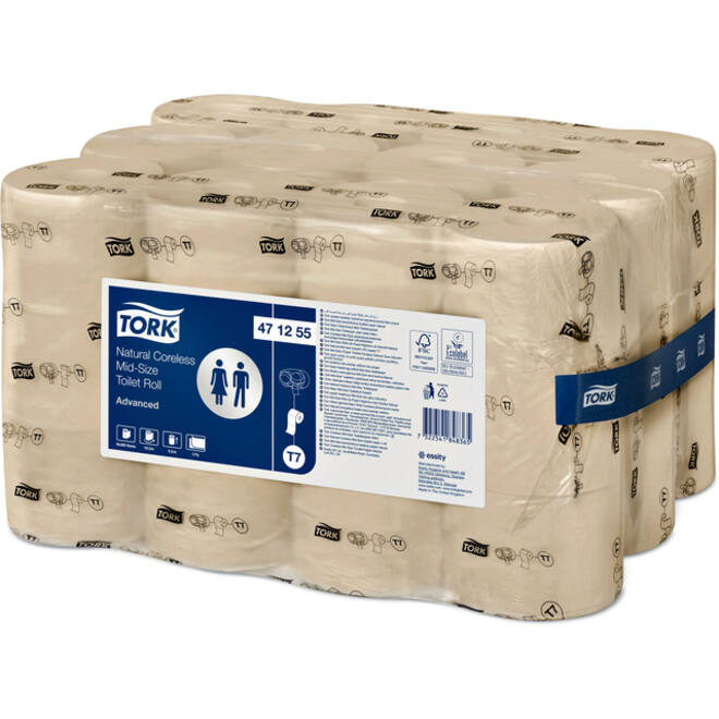 Toiletpapier Tork T7 hulsloos Natural Advanced midsize 2-laags 900vel 472155
