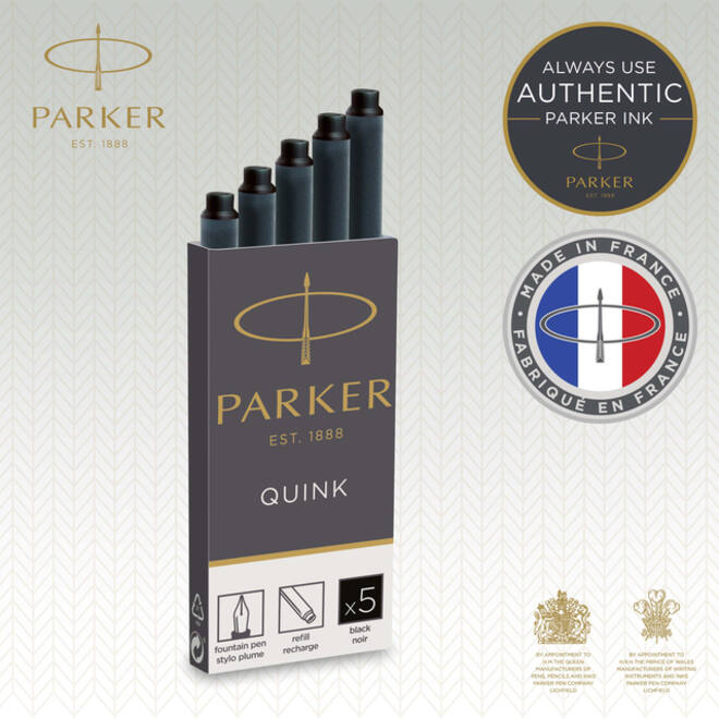 Inktpatroon Parker Quink blauwzwart blister à 10 stuks