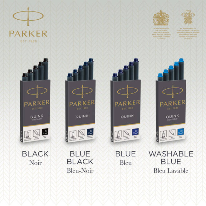 Inktpatroon Parker Quink blauwzwart blister à 10 stuks