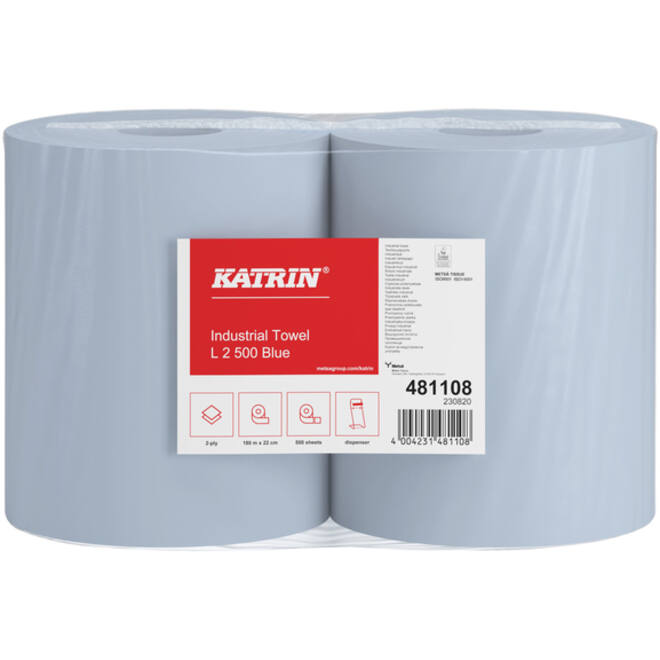 Poetspapier Katrin 2-laags large 220mmx180m blauw