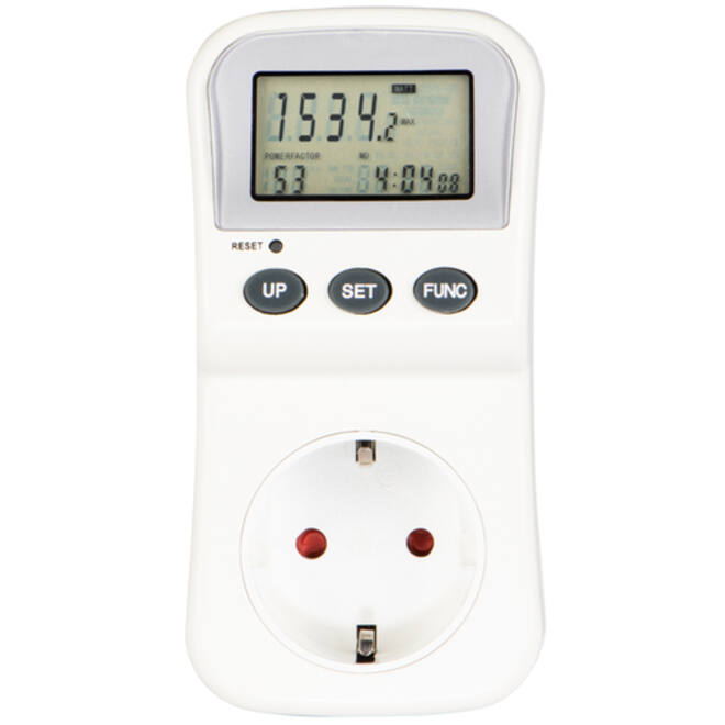 Energiekostenmeter Hama digitaal voor in stopcontact met lcd display,