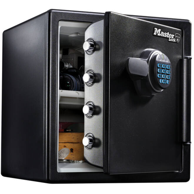 Kluis MasterLock brandvrij en waterdicht electronisch combi-slot XL zwart ZA43