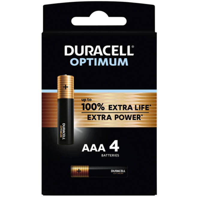 Batterij Duracell Optimum Clipstrip AAA 8 blisters a 4 stuks
