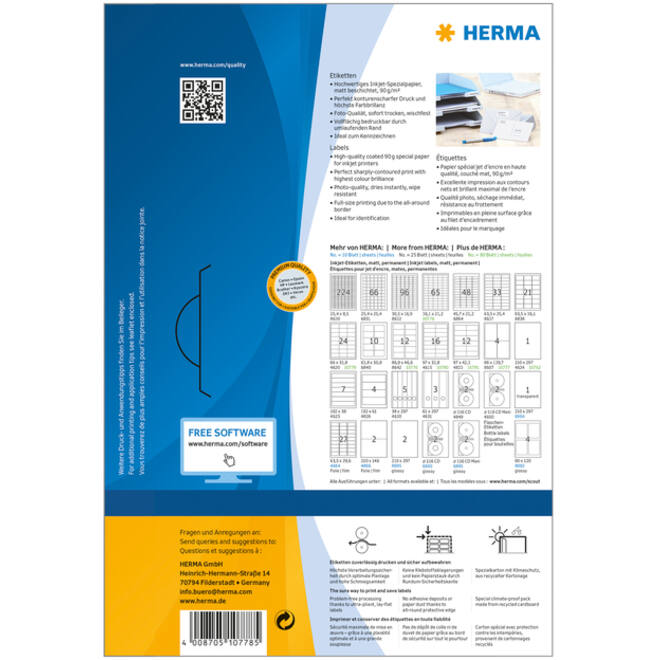 Etiket HERMA 10778 38.1x21.2mm wit 5200stuks