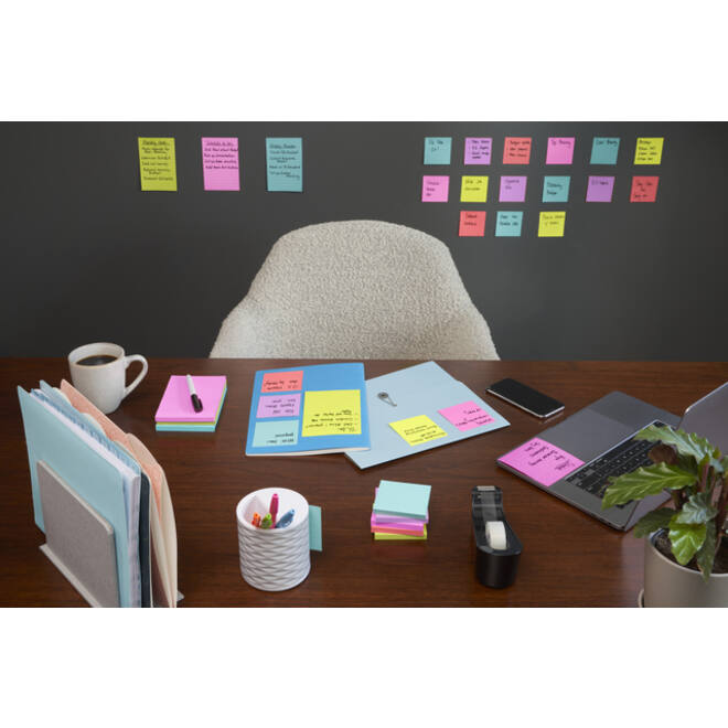 Memoblok Post-it 622 Super Sticky 47,6x47,6mm Cosmic