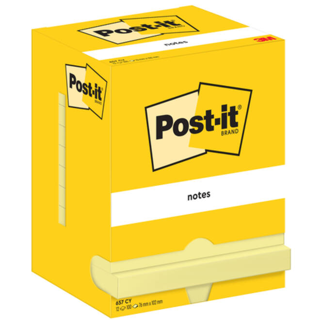 Memoblok Post-it 657 76x102mm geel