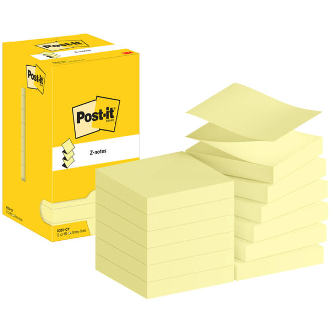 Memoblok Post-it Z-Note R330 76x76mm canary yellow