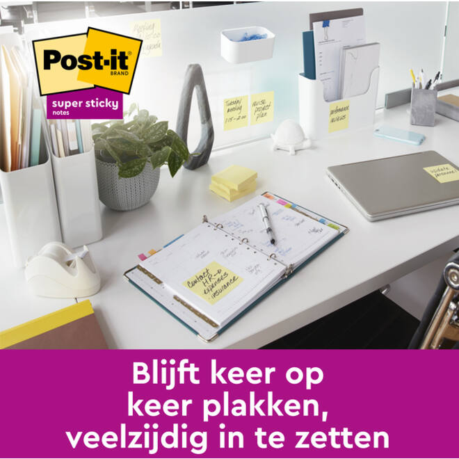 Memoblok Post-it Z-Note S350 Super Sticky 76x127mm geel