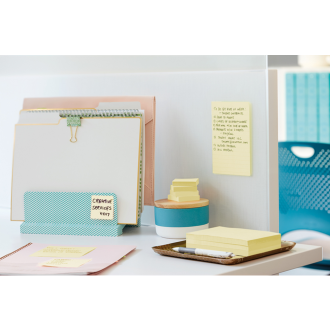 Memoblok Post-it 654 Super Sticky 76x76mm canary yellow