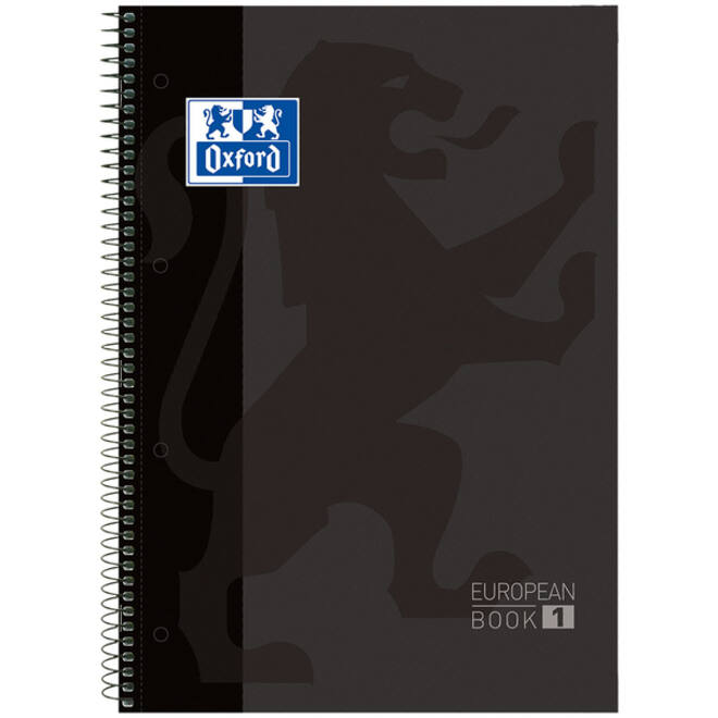 Notitieboek Oxford Classic Europeanbook A4+ 4-gaats lijn 80vel zwart