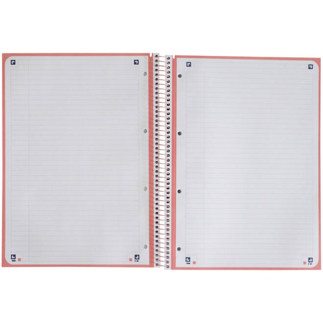Notitieboek Oxford Touch Europeanbook A4+ 4-gaats lijn 80vel pastel roze