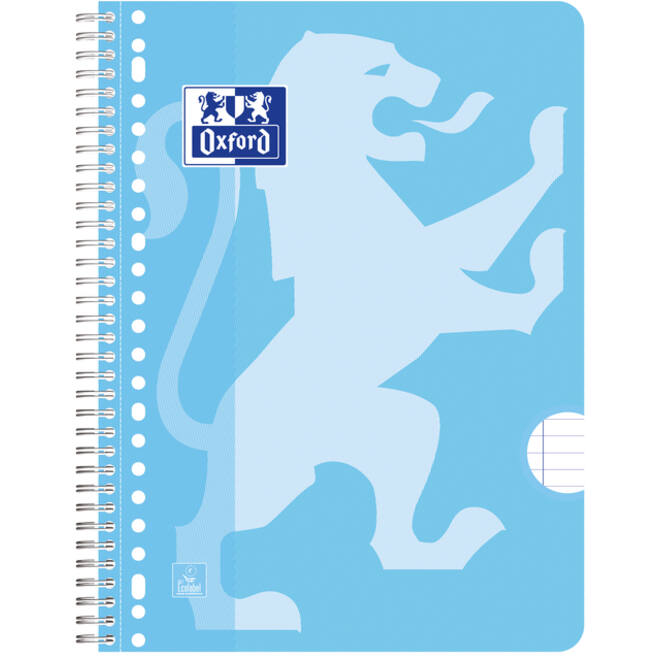 Collegeblok Oxford School A4+ lijn 23-gaats 160 pagina's 80gr pastel assorti