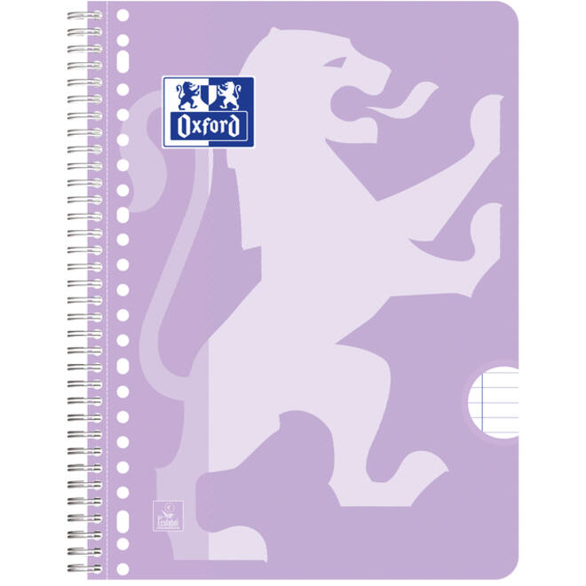 Collegeblok Oxford School A4+ lijn 23-gaats 160 pagina's 80gr pastel assorti