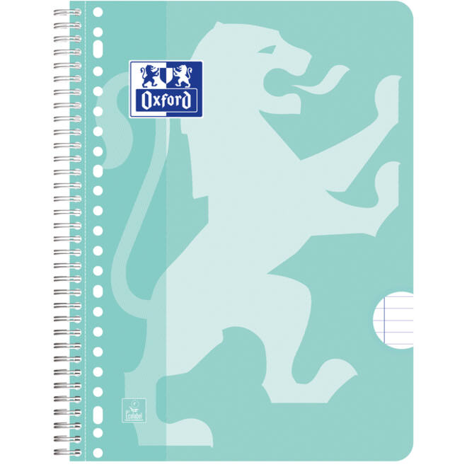 Collegeblok Oxford School A4+ lijn 23-gaats 160 pagina's 80gr pastel assorti