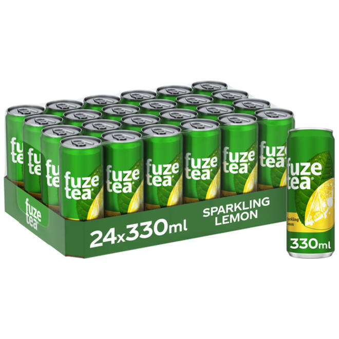 Frisdrank Fuze Tea Black Tea sparkling lemon blik 330ml