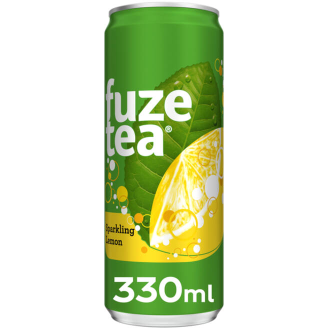 Frisdrank Fuze Tea Black Tea sparkling lemon blik 330ml