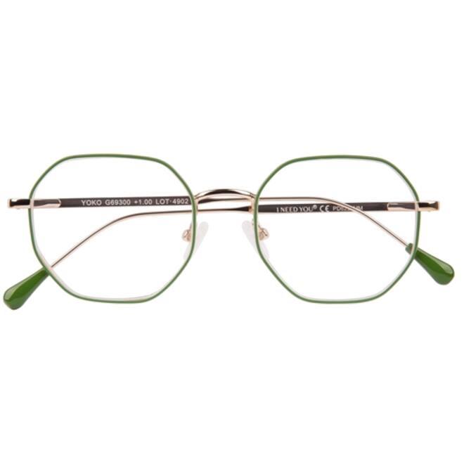 Leesbril I Need You +2.00 dpt Yoko groen-goud