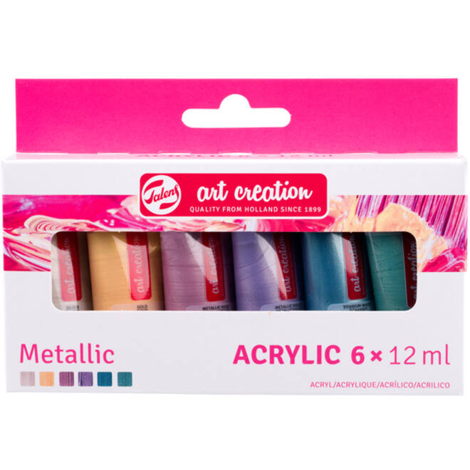 Acrylverf Talens Art Creation Metallic 12ml set à 6 kleuren