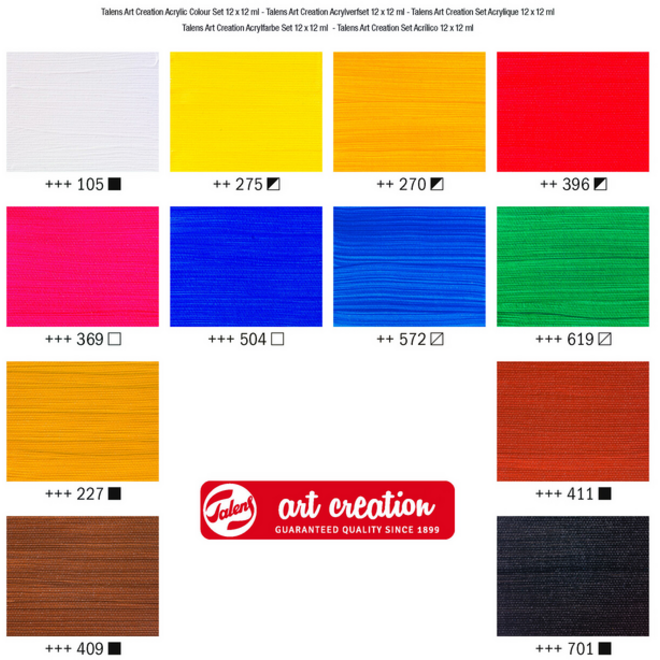 Acrylverf Talens Art Creation 12ml set à 12 kleuren