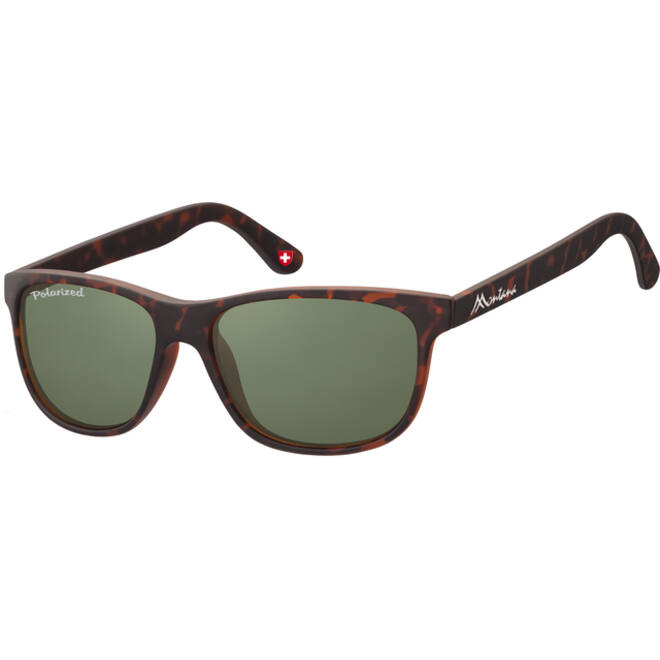 Zonnebril Montana met groen G15 gepolariseerd glas mat turtle