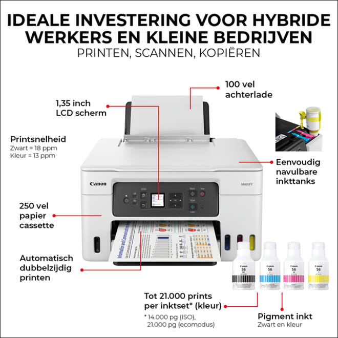 Multifunctional inktjet printer Canon MAXIFY GX3050