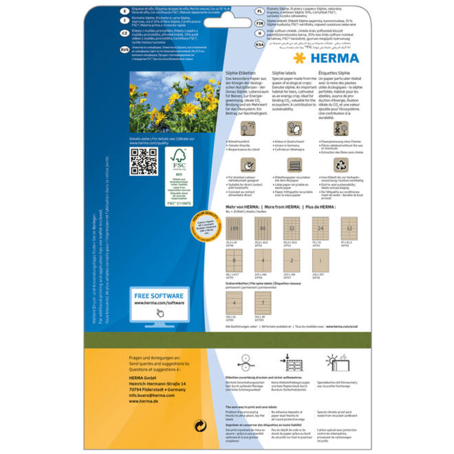 Etiket HERMA 10755 99.1x67.7mm silphie bruin 160 stuks