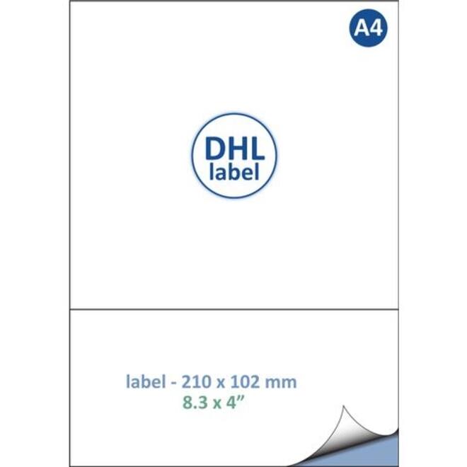 Retourlabel DHL IEZZY A4 1.000 vel 210x102mm 1000 labels