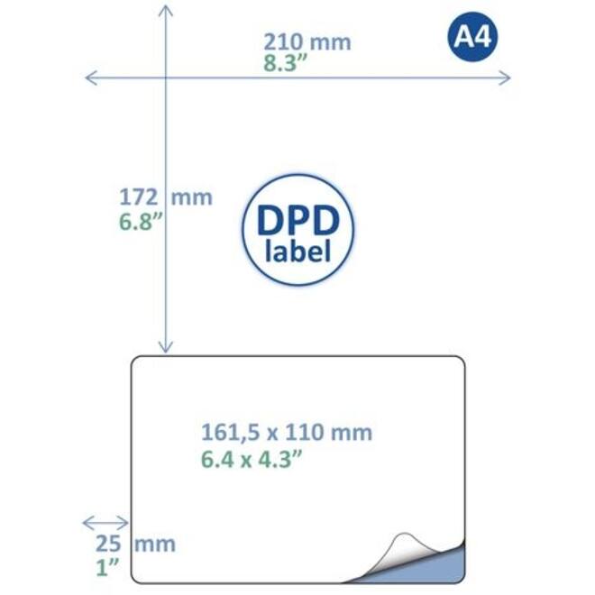 Retourlabel DPD IEZZY A4 1.000 vel 161,5x100mm 1000 labels