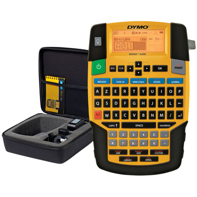 Labelprinter Dymo Rhino 4200 industrieel azerty 19mm geel in koffer