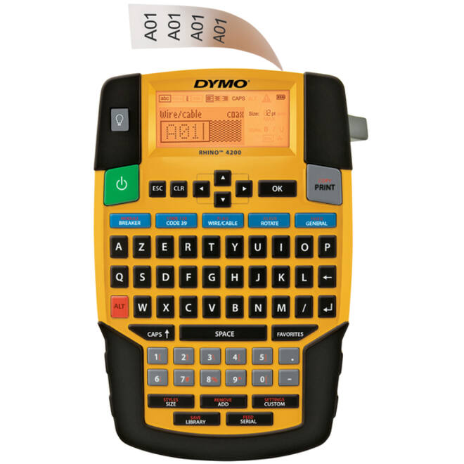 Labelprinter Dymo Rhino 4200 industrieel azerty 19mm geel in koffer