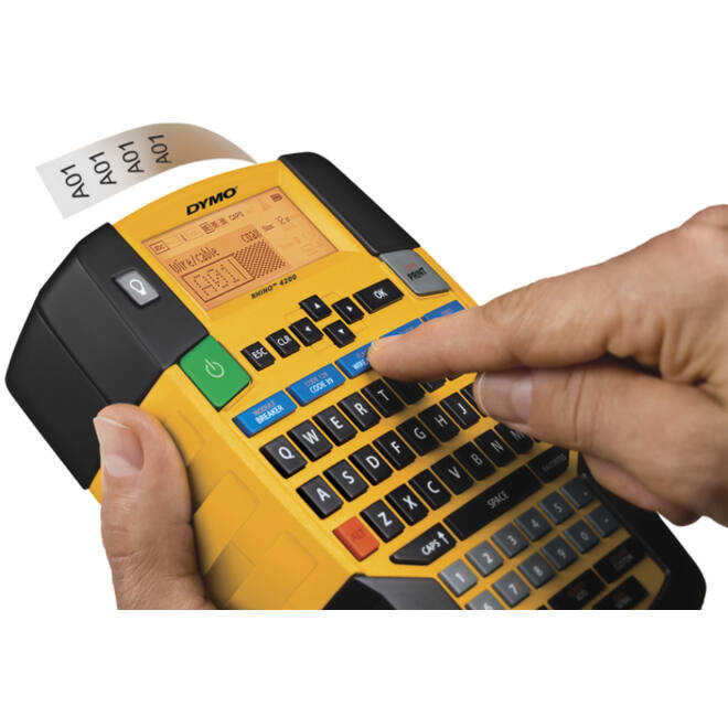 Labelprinter Dymo Rhino 4200 industrieel qwerty 19mm geel in koffer