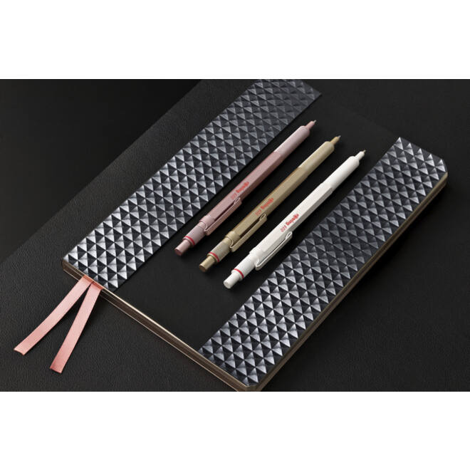 Balpen rOtring 600 parelmoer medium wit