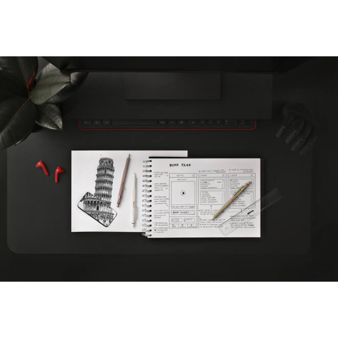 Balpen rOtring 600 parelmoer medium wit