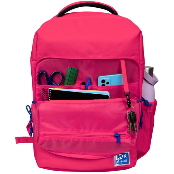 Rugzak Oxford 12 vakken roze