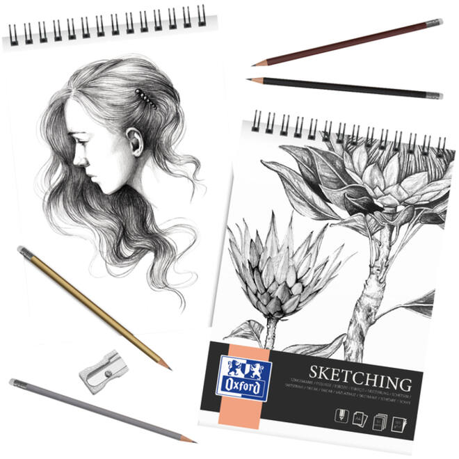 Tekenblok Oxford Sketching A4 50 vel 120 gram spiraal