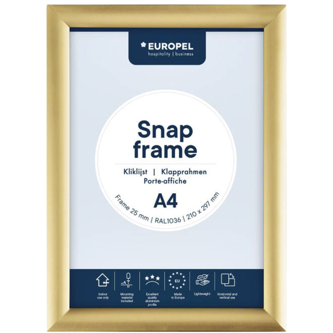 Kliklijst Europel A4 25mm goud