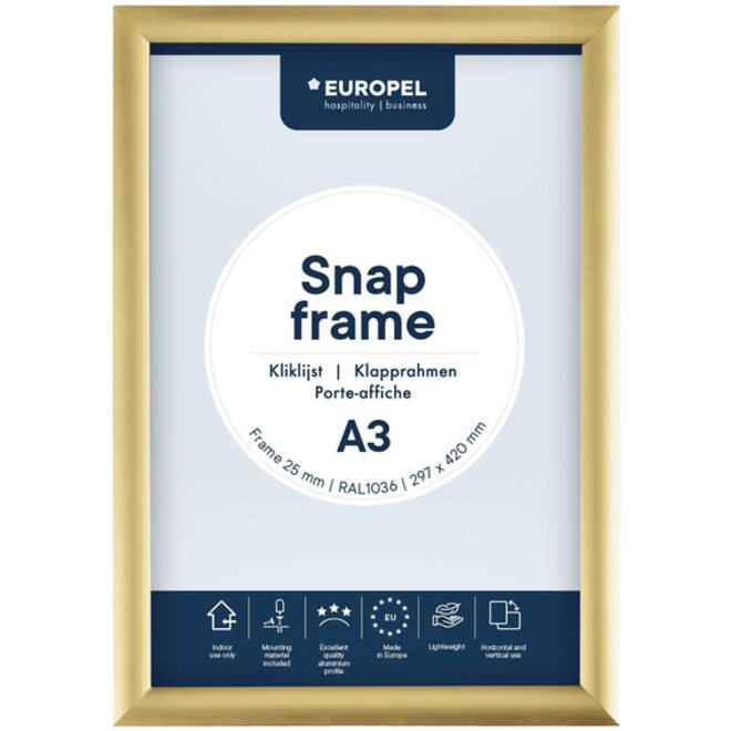 Kliklijst Europel A3 25mm goud
