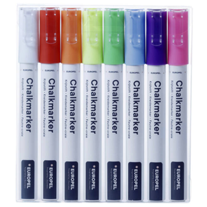 Krijtstift Europel 3mm assorti etui 8 stuks