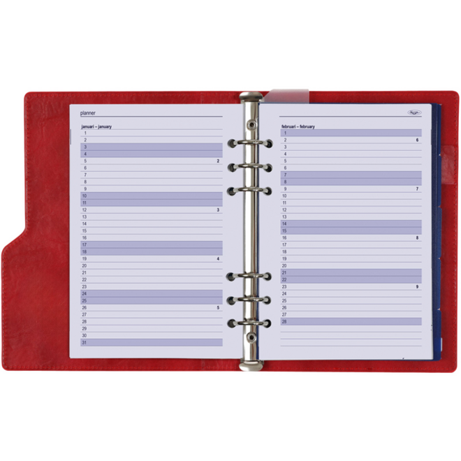 Organizer Kalpa Clipbook A5 inclusief agenda 2024-2025 7dagen/2pagina's rood