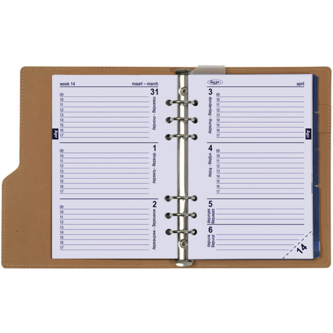Organizer Kalpa Clipbook A5 inclusief agenda 2024-2025 7dagen/2pagina's slangprint bruin