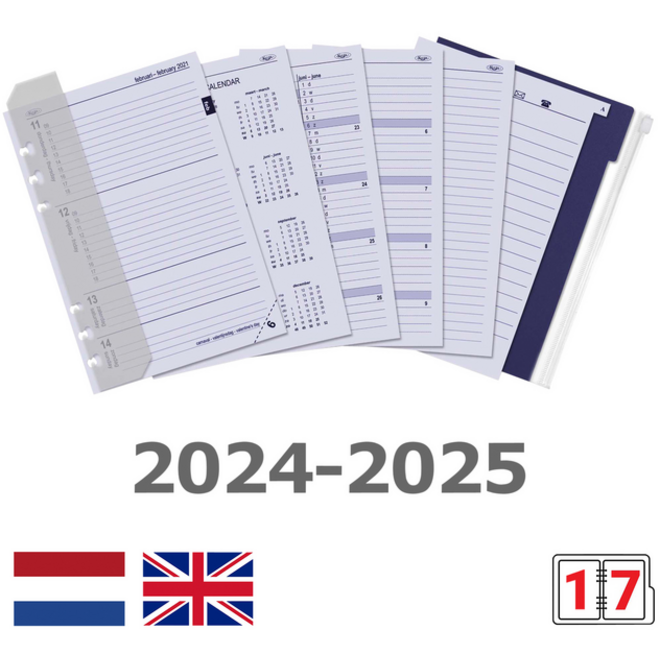 Organizer Kalpa A5 inclusief agenda 2024-2025 7dagen/2pagina's kastanjebruin
